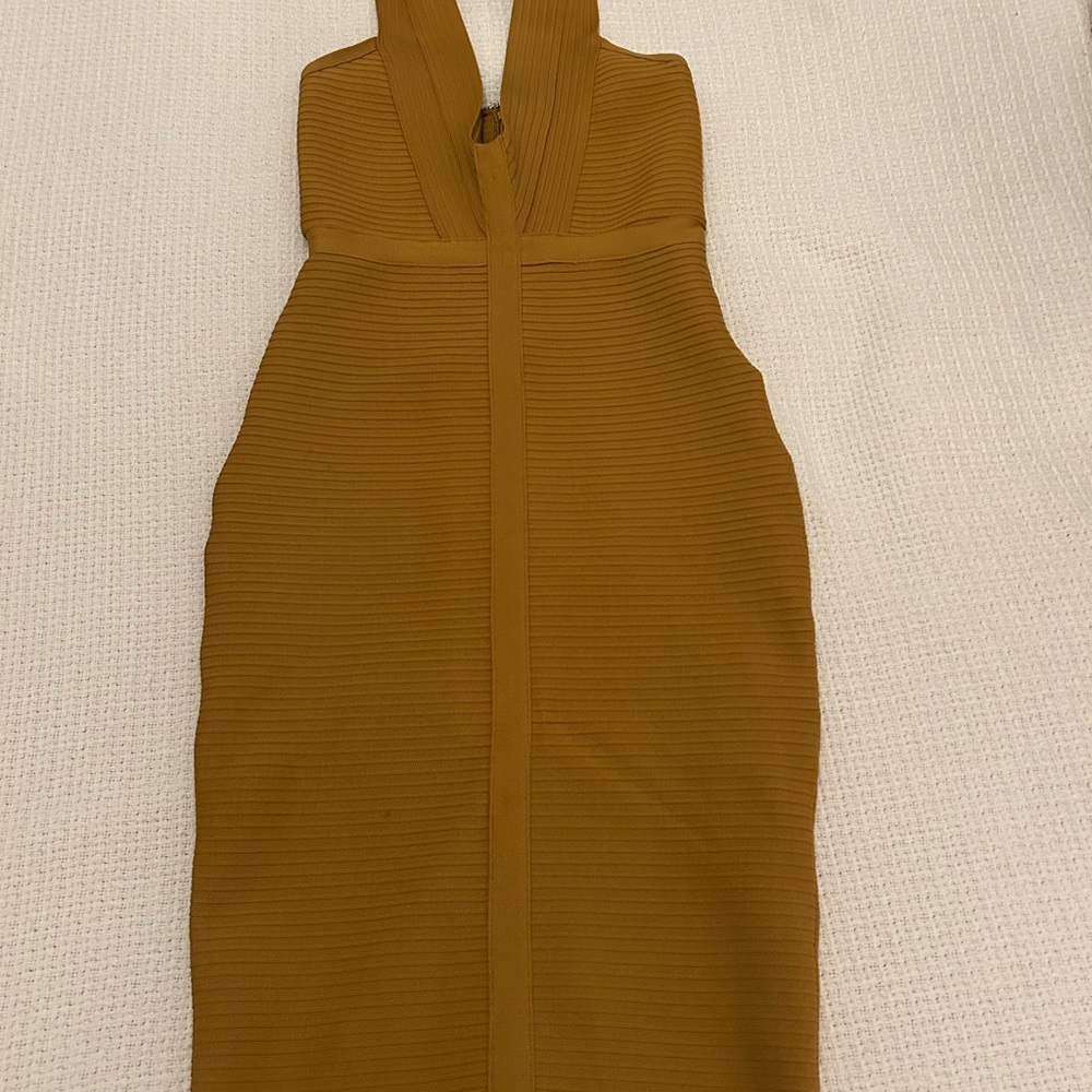 Elegant Mustard Sleeveless Dress